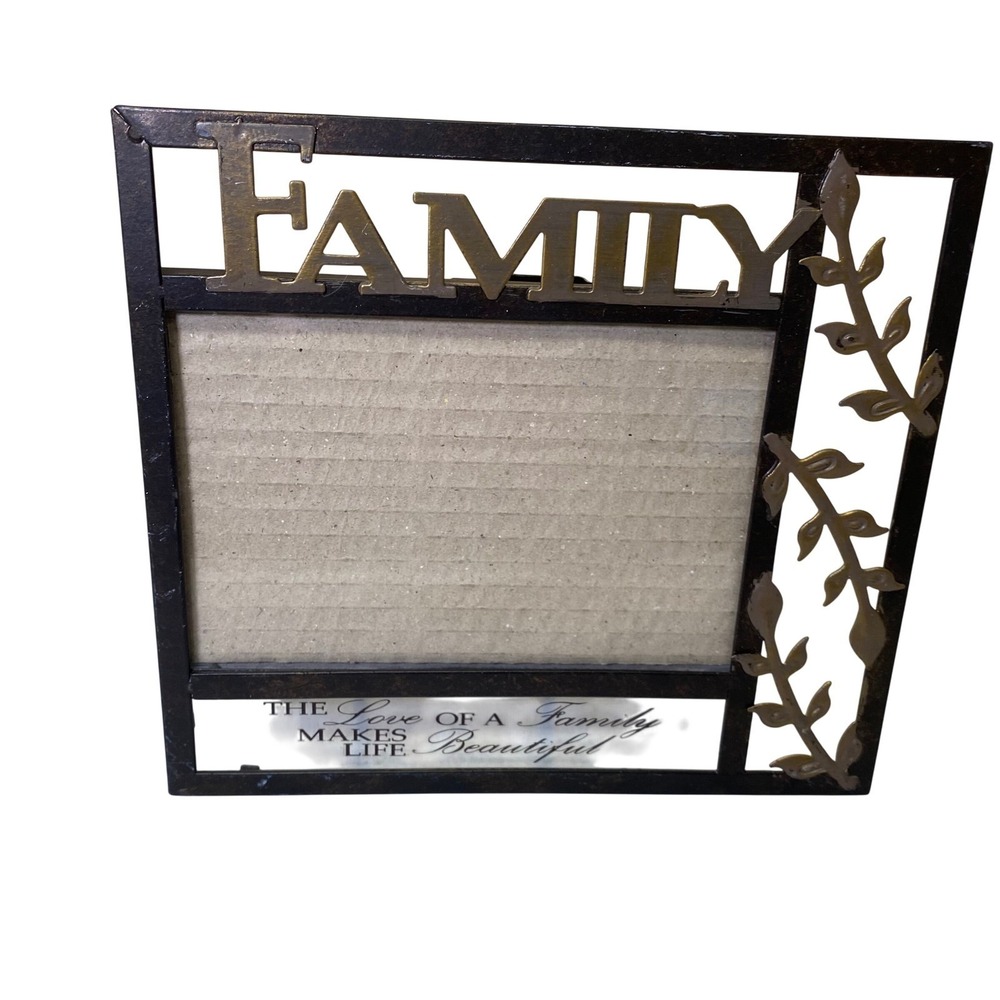 Family Metal Picture Frame 4x6 Black Bronze Quote Love Makes Life Beautiful